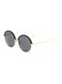 Main View - Click To Enlarge - LINDA FARROW - Acetate rim metal round sunglasses
