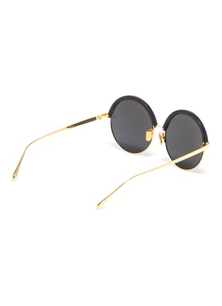 Figure View - Click To Enlarge - LINDA FARROW - Acetate rim metal round sunglasses
