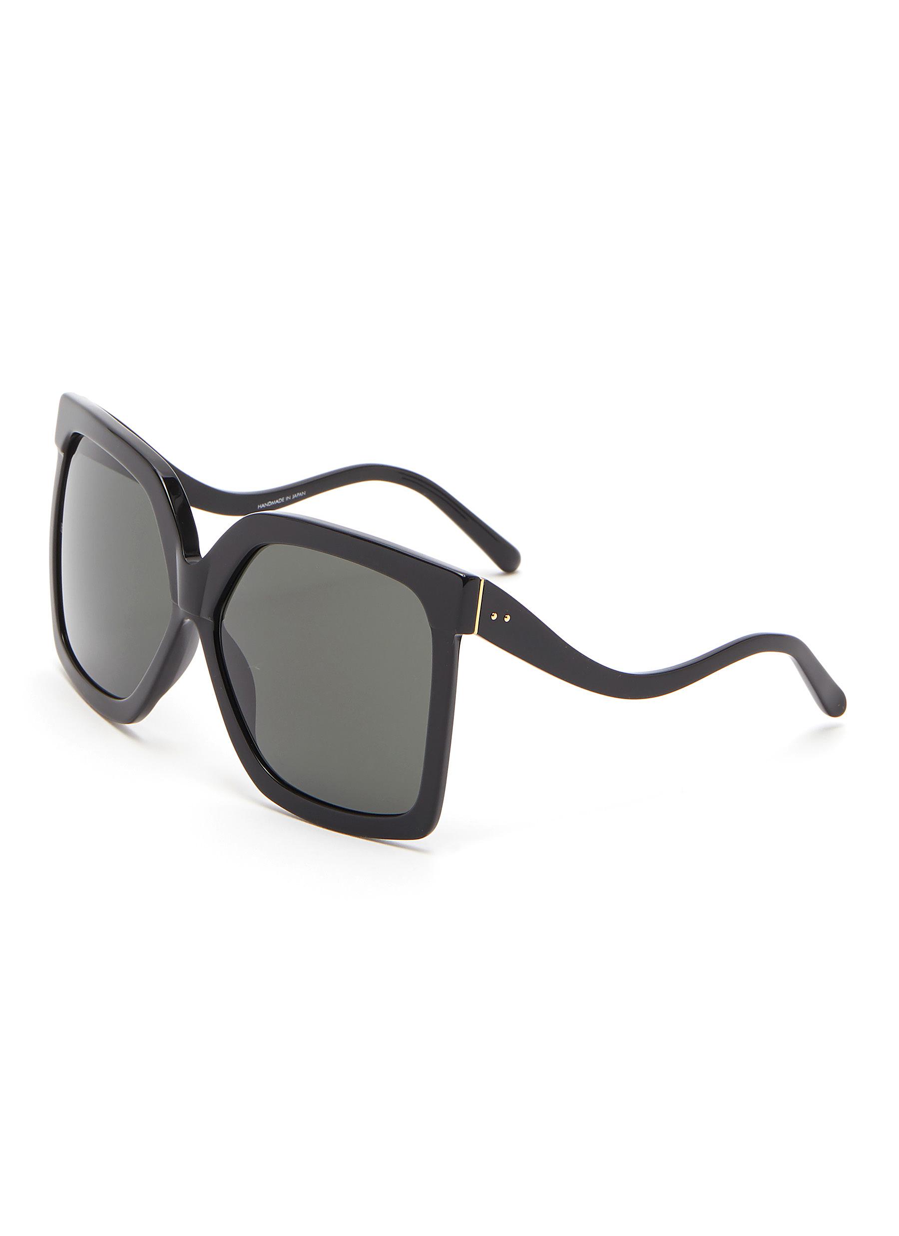 Click to view more detailed imagery on our partner's website Linda Farrow ''Dare C1' Acetate Curve Temple Oversized Square Sunglasses