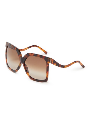 Main View - Click To Enlarge - LINDA FARROW - 'Dare' tortoiseshell acetate oversized square sunglasses