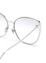 Detail View - Click To Enlarge - LINDA FARROW - Acetate corner metal oversized cat eye sunglasses