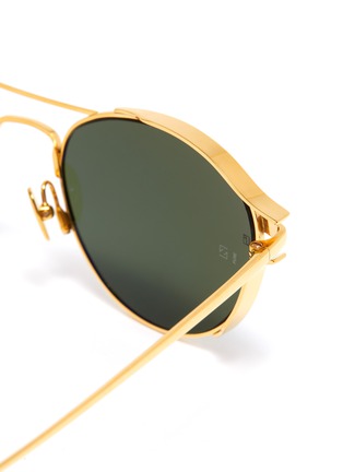 Detail View - Click To Enlarge - LINDA FARROW - Spolier metal oval sunglasses