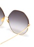 Detail View - Click To Enlarge - LINDA FARROW - Cutout metal oversized octagonal frame sunglasses