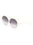 Main View - Click To Enlarge - LINDA FARROW - Cutout metal oversized octagonal frame sunglasses
