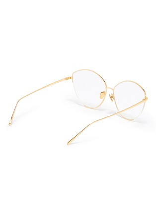 Figure View - Click To Enlarge - LINDA FARROW - Semi rimless metal cat eye optical glasses