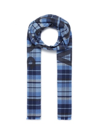 Main View - Click To Enlarge - ACNE STUDIOS - Logo check plaid wool scarf