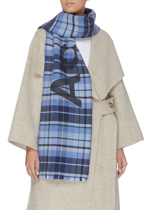Figure View - Click To Enlarge - ACNE STUDIOS - Logo check plaid wool scarf