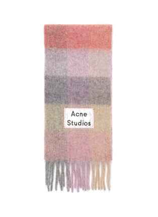 Detail View - Click To Enlarge - ACNE STUDIOS - Colourblock check wool scarf