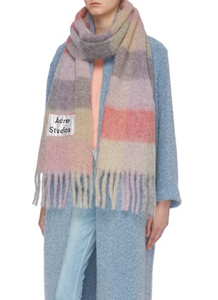 Figure View - Click To Enlarge - ACNE STUDIOS - Colourblock check wool scarf