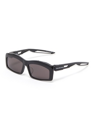 Main View - Click To Enlarge - BALENCIAGA - 'Hybrid' cutout temple acetate rectangle sunglasses