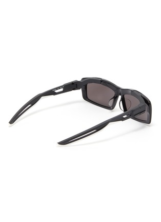 Figure View - Click To Enlarge - BALENCIAGA - 'Hybrid' cutout temple acetate rectangle sunglasses