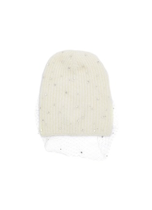 Main View - Click To Enlarge - JENNIFER BEHR - 'Crystal Voilette' embellished mesh overlay beanie