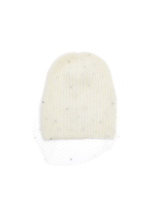 Figure View - Click To Enlarge - JENNIFER BEHR - 'Crystal Voilette' embellished mesh overlay beanie
