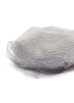 Detail View - Click To Enlarge - JENNIFER BEHR - Star embellished mesh overlay knit beret