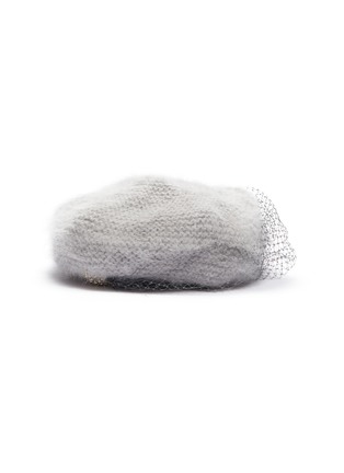 Figure View - Click To Enlarge - JENNIFER BEHR - Star embellished mesh overlay knit beret