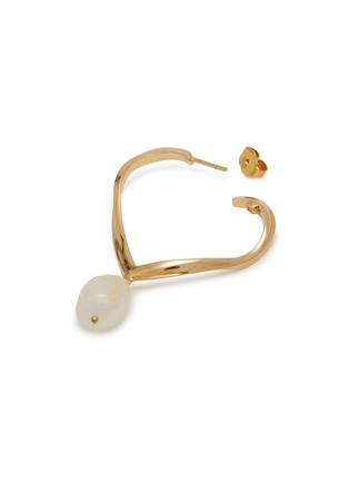 Detail View - Click To Enlarge - JOANNA LAURA CONSTANTINE - 'Feminine Waves' pearl heart hoop earrings