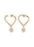 Main View - Click To Enlarge - JOANNA LAURA CONSTANTINE - 'Feminine Waves' pearl heart hoop earrings