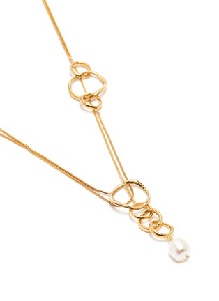 Detail View - Click To Enlarge - JOANNA LAURA CONSTANTINE - 'Feminine Waves' pearl hoop pendant tiered necklace
