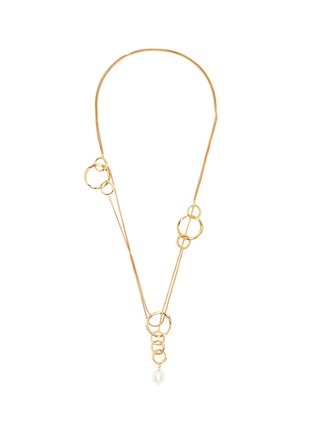 Main View - Click To Enlarge - JOANNA LAURA CONSTANTINE - 'Feminine Waves' pearl hoop pendant tiered necklace