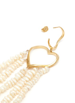 Detail View - Click To Enlarge - JOANNA LAURA CONSTANTINE - 'Feminine Waves' pearl fringe heart drop earrings