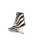  - WANDLER - 'Lina' metallic heel zebra print bovine hair ankle boots