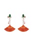 Main View - Click To Enlarge - LC COLLECTION JADE - Diamond sapphire jade 18k gold fan drop earrings