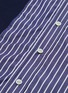  - MONSE - Stripe shirt panel asymmetric cutout shoulder blouse