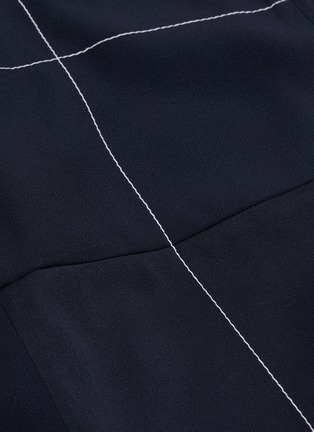 Detail View - Click To Enlarge - MONSE - Asymmetric split drape hem grid crepe handkerchief skirt