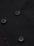 Detail View - Click To Enlarge - MONSE - Pinstripe satin drape hem slashed wool coat dress