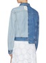 Back View - Click To Enlarge - MONSE - Staggered inside-out patchwork denim jacket