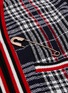  - MONSE - Detachable pin stripe drape border tartan plaid wool cardigan