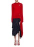 Main View - Click To Enlarge - MONSE - Detachable safety pin side drape wool sweater