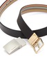 Detail View - Click To Enlarge - PAUL SMITH - Reversible interchangeable buckle stripe leather belt