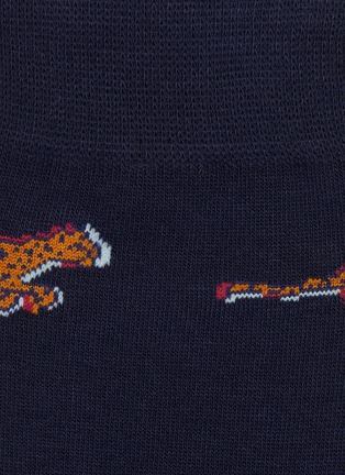 Detail View - Click To Enlarge - PAUL SMITH - 'Live Faster' cheetah intarsia socks