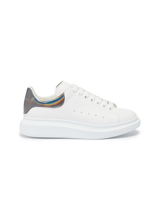 Main View - Click To Enlarge - ALEXANDER MCQUEEN - 'Oversized Sneaker' in leather with holographic collar