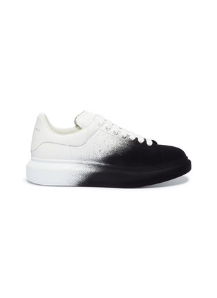 Main View - Click To Enlarge - ALEXANDER MCQUEEN - 'Oversized Sneaker' in colourblock flocked leather