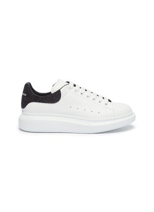 Main View - Click To Enlarge - ALEXANDER MCQUEEN - 'Oversized Sneaker' in leather with glitter collar