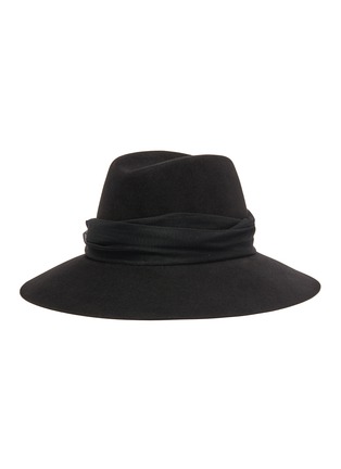 Figure View - Click To Enlarge - MAISON MICHEL - 'Kate' quick-release buckle tulle band rabbit furfelt fedora hat
