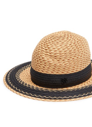 Detail View - Click To Enlarge - MAISON MICHEL - 'Virginie' colourblock straw fedora hat