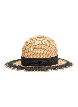 Main View - Click To Enlarge - MAISON MICHEL - 'Virginie' colourblock straw fedora hat
