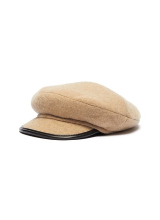 Main View - Click To Enlarge - MAISON MICHEL - 'Billy' leather trim cashmere cap