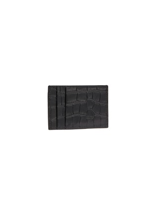 Figure View - Click To Enlarge - ALEXANDER MCQUEEN - Skull charm croc embossed leather card holder