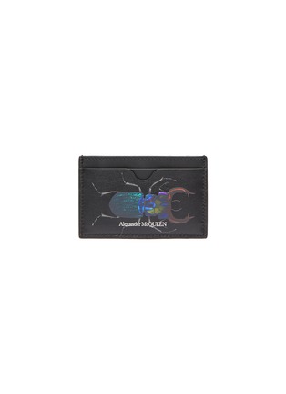 Main View - Click To Enlarge - ALEXANDER MCQUEEN - Beetle print leather card holder