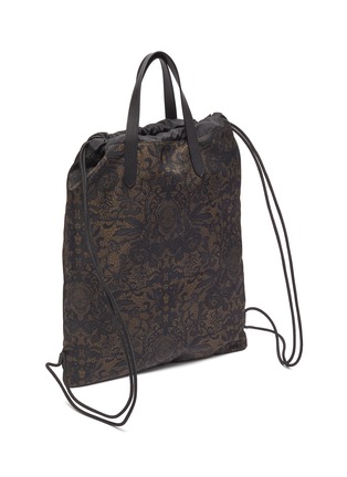 Detail View - Click To Enlarge - ALEXANDER MCQUEEN - Skull lace print drawstring backpack