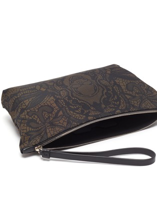 Detail View - Click To Enlarge - ALEXANDER MCQUEEN - Skull lace print pouch
