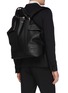 Front View - Click To Enlarge - ALEXANDER MCQUEEN - 'De Manta' leather backpack tote