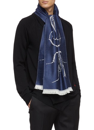 Figure View - Click To Enlarge - ALEXANDER MCQUEEN - Scarab wool scarf