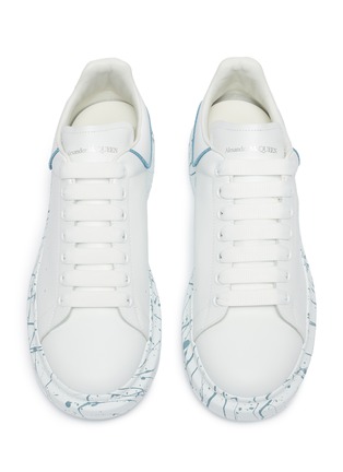 Detail View - Click To Enlarge - ALEXANDER MCQUEEN - 'Oversized Sneaker' in leather with paint splat outsole