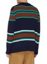 Back View - Click To Enlarge - ACNE STUDIOS - Face patch variegated stripe wool sweater