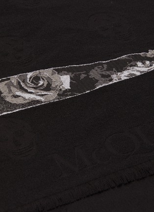 Detail View - Click To Enlarge - ALEXANDER MCQUEEN - Torn Rose Skull wool blend scarf
